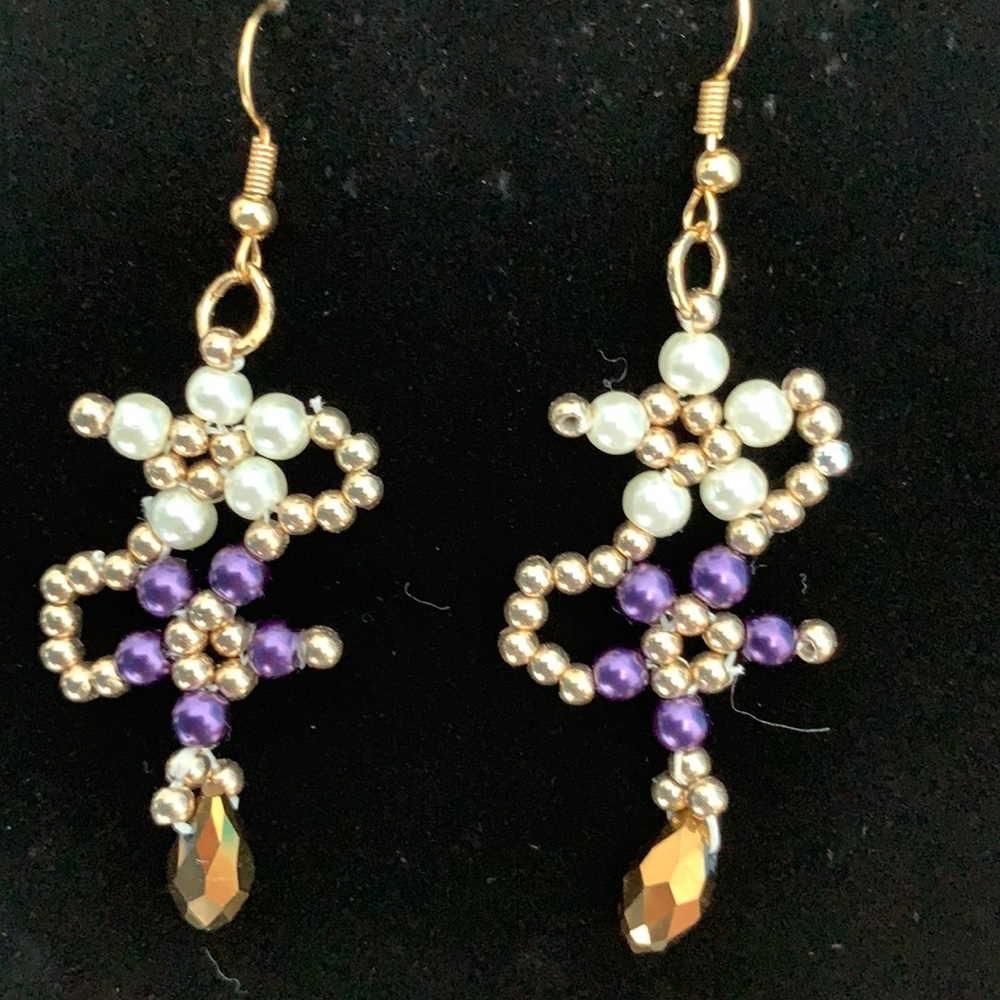 🌺2for $25Beautiful glass pearls & Crystal earrings 🌺 NWOT